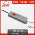 Fonte de alimentação impermeável do interruptor IP67 do motorista do diodo emissor de luz de 60W 2.5A 12-24VDC